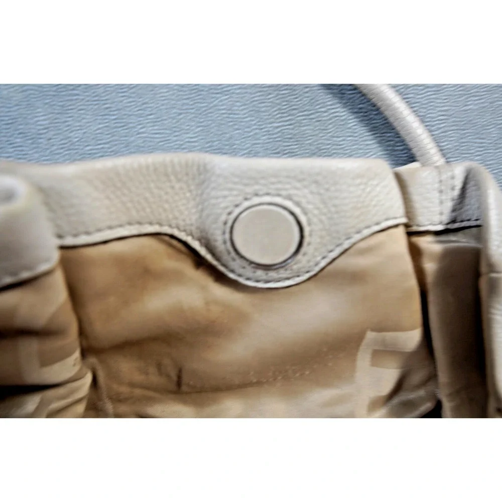 Banana Republic‎ Large Ivory Pebbled Leather Handbag Satchel Bag
